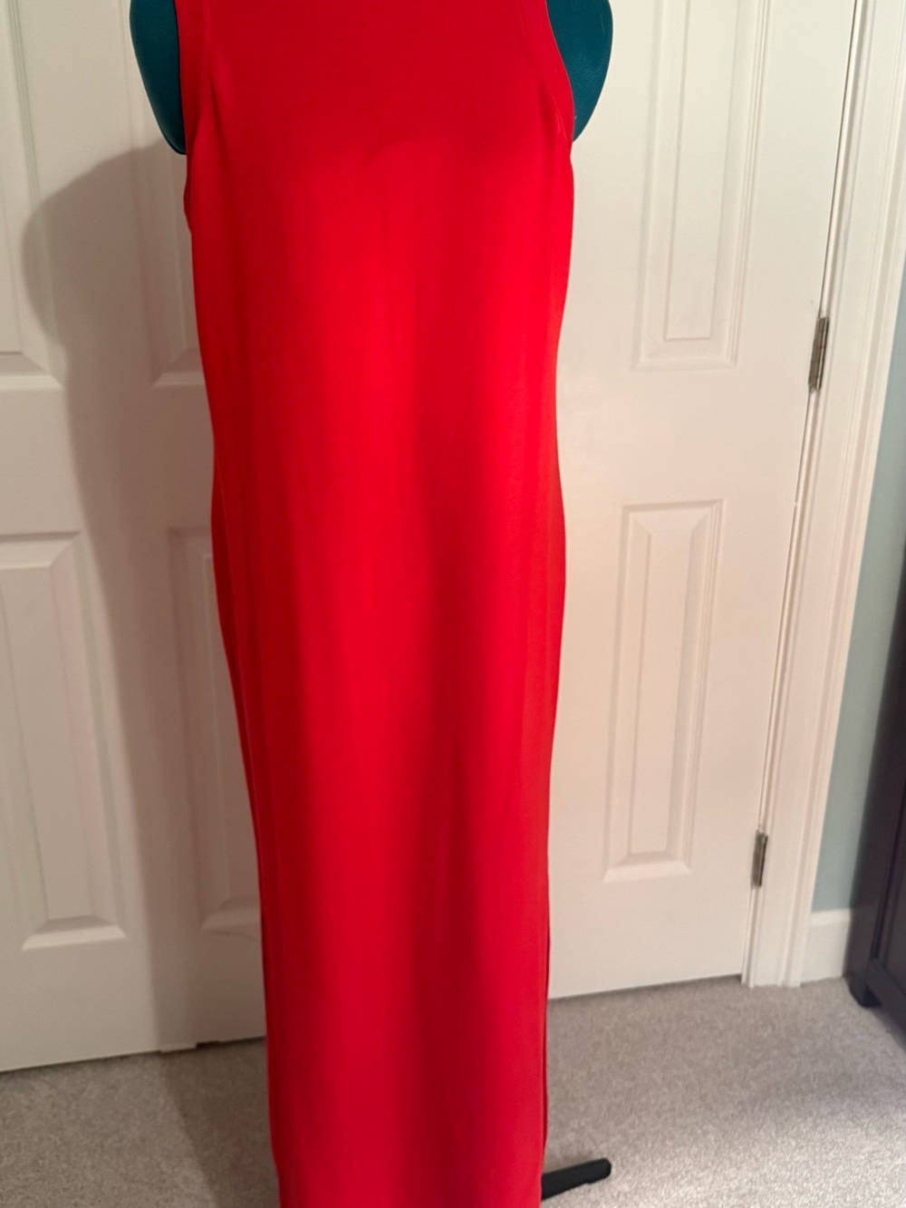SPANX Air Essentials Red Sleeveless Maxi Dress with Side Slit - Picture 3 of 9